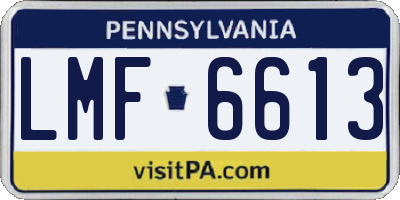 PA license plate LMF6613