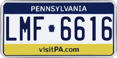 PA license plate LMF6616