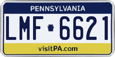 PA license plate LMF6621