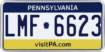 PA license plate LMF6623