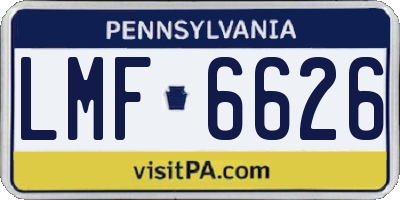 PA license plate LMF6626