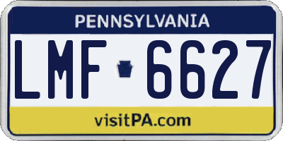 PA license plate LMF6627