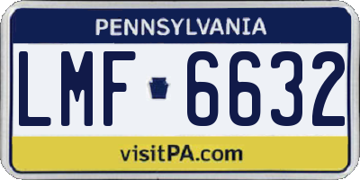 PA license plate LMF6632