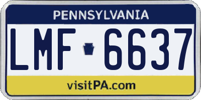 PA license plate LMF6637