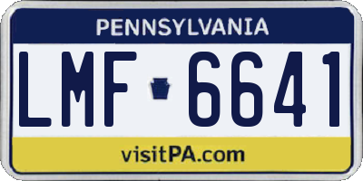 PA license plate LMF6641