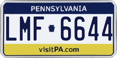 PA license plate LMF6644
