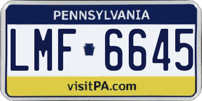 PA license plate LMF6645