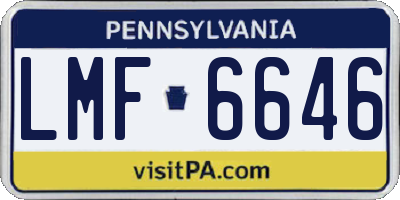 PA license plate LMF6646