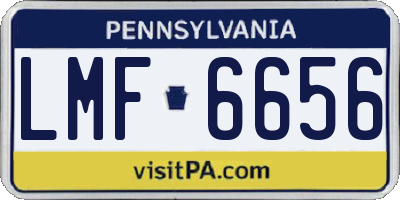 PA license plate LMF6656
