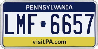 PA license plate LMF6657