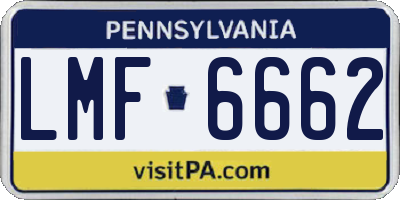 PA license plate LMF6662