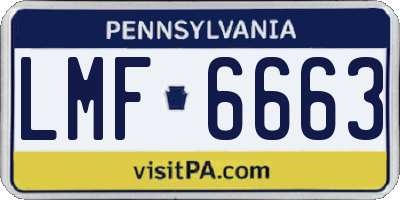 PA license plate LMF6663