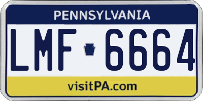 PA license plate LMF6664