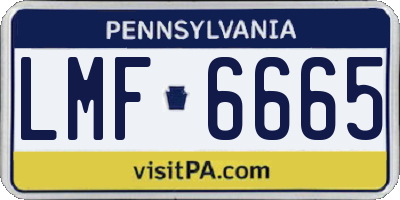 PA license plate LMF6665