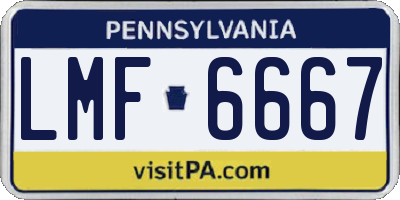 PA license plate LMF6667