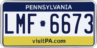 PA license plate LMF6673