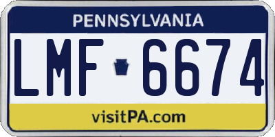 PA license plate LMF6674