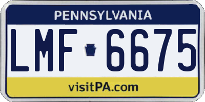 PA license plate LMF6675