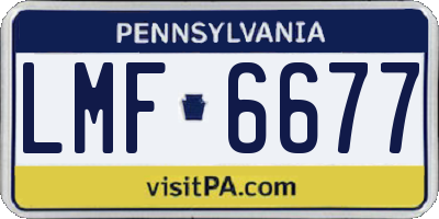 PA license plate LMF6677