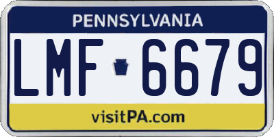 PA license plate LMF6679