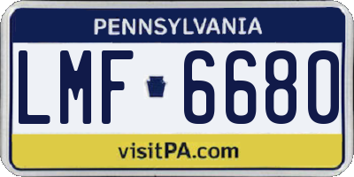 PA license plate LMF6680