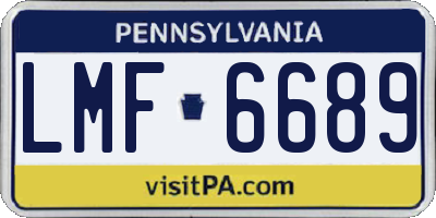 PA license plate LMF6689