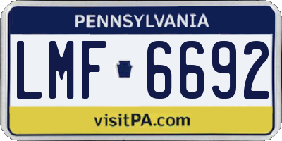 PA license plate LMF6692