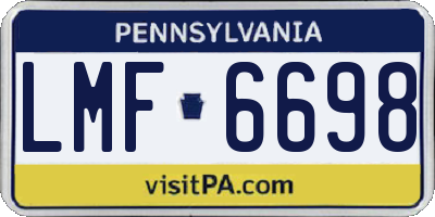 PA license plate LMF6698