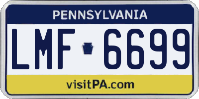 PA license plate LMF6699