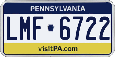 PA license plate LMF6722