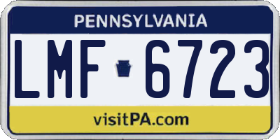 PA license plate LMF6723