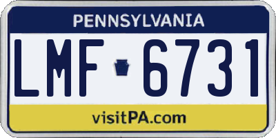 PA license plate LMF6731