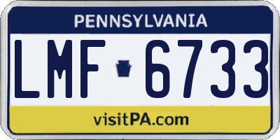 PA license plate LMF6733