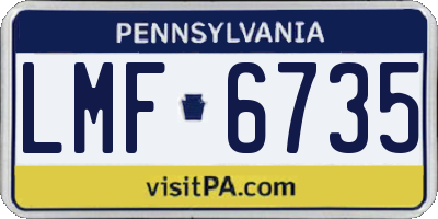 PA license plate LMF6735