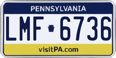 PA license plate LMF6736