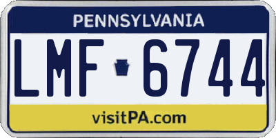 PA license plate LMF6744