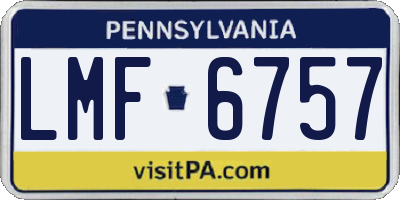 PA license plate LMF6757