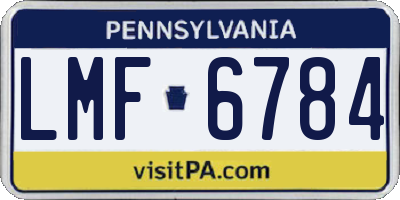 PA license plate LMF6784