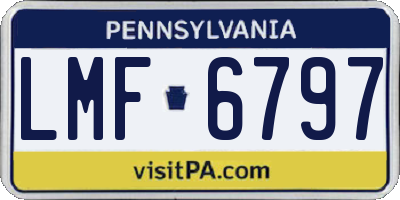 PA license plate LMF6797
