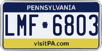 PA license plate LMF6803