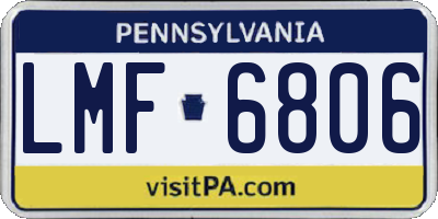 PA license plate LMF6806