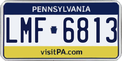 PA license plate LMF6813