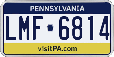 PA license plate LMF6814