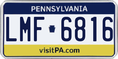 PA license plate LMF6816