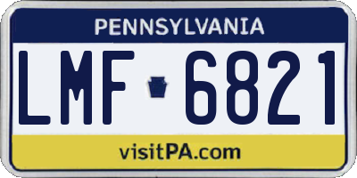 PA license plate LMF6821