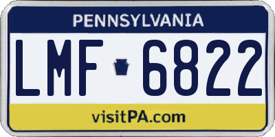 PA license plate LMF6822