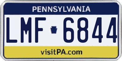 PA license plate LMF6844