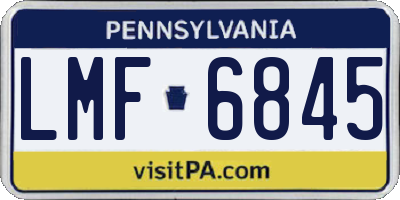 PA license plate LMF6845