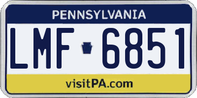 PA license plate LMF6851