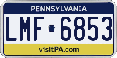 PA license plate LMF6853